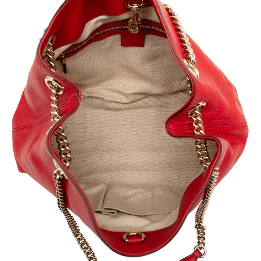 GUCCI Authentic Red Leather Shoulder Bag - Picture 4 of 6